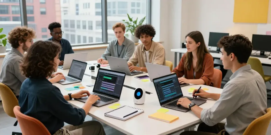 AI audio transcription for content creators in a collaborative studio