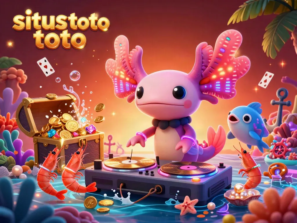 Experience the excitement of situs toto with a vibrant underwater casino scene featuring neon-colored characters and game elements.