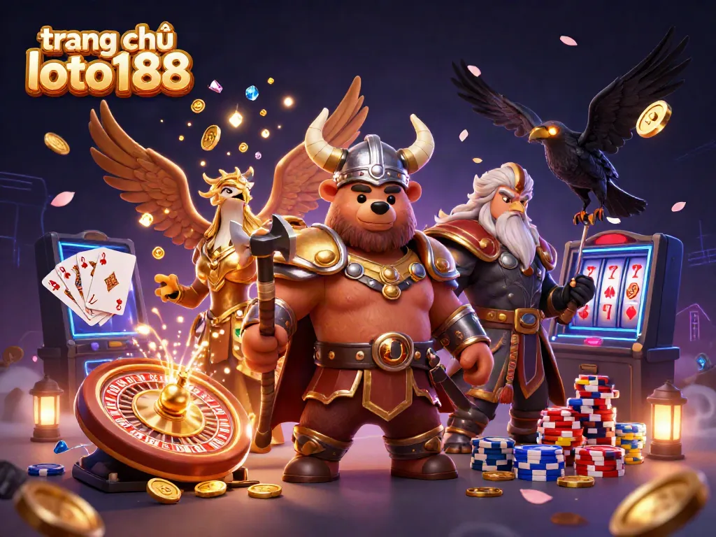 Experience the excitement of trang chủ loto188 with animated characters, casino elements, and dynamic gameplay.