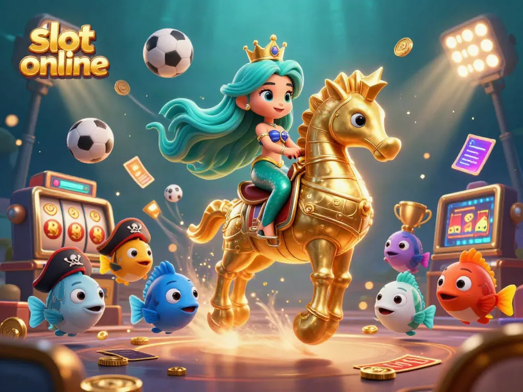 Experience vibrant gameplay with slot online in a dynamic underwater scene featuring fantasy characters.