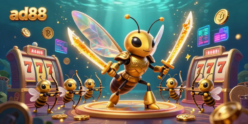 Engage with ad88 for thrilling slot games featuring golden hornets and dynamic crypto elements.